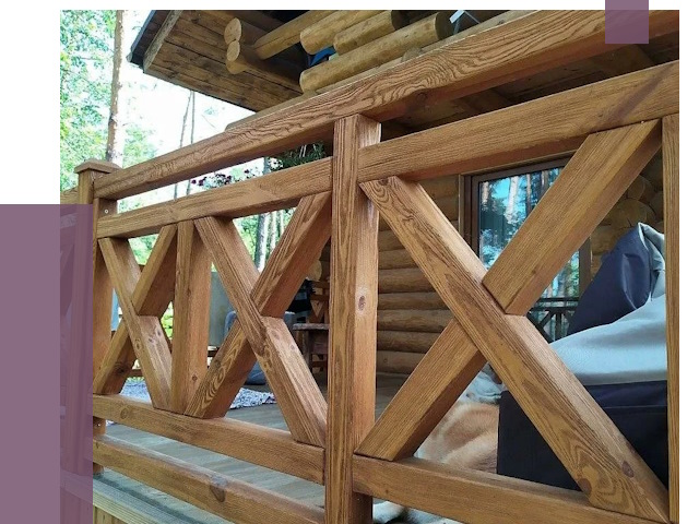 Деревянные перила под ключ в Твери от 8153 руб. 