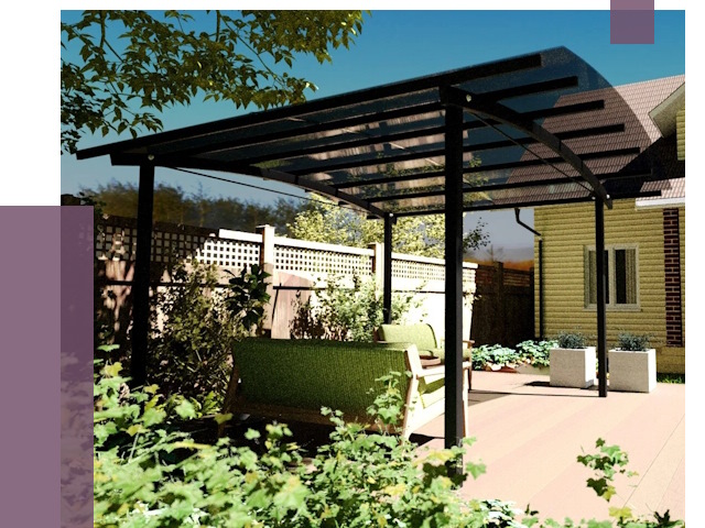 Навесы для террасы в Твери от 13859 руб. под ключ | ПРОЛЁТ-Твр