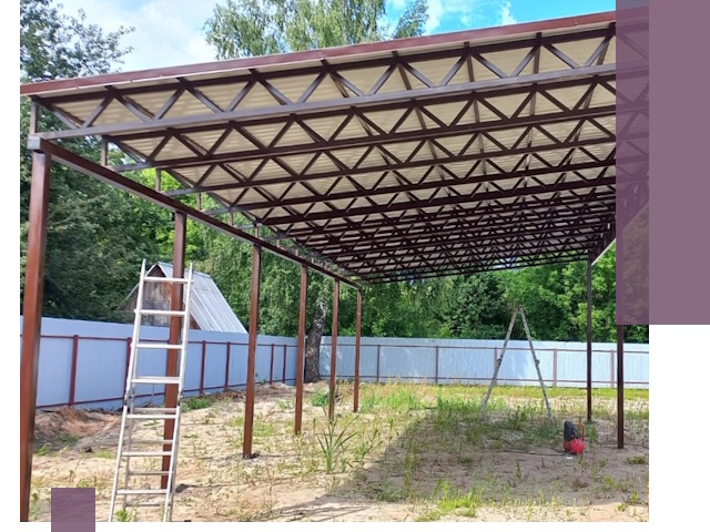 Односкатные навесы под ключ в Твери — изготовление и монтаж