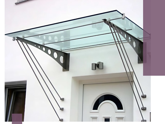 Козырьки над входом под ключ в Твери — изготовление и монтаж