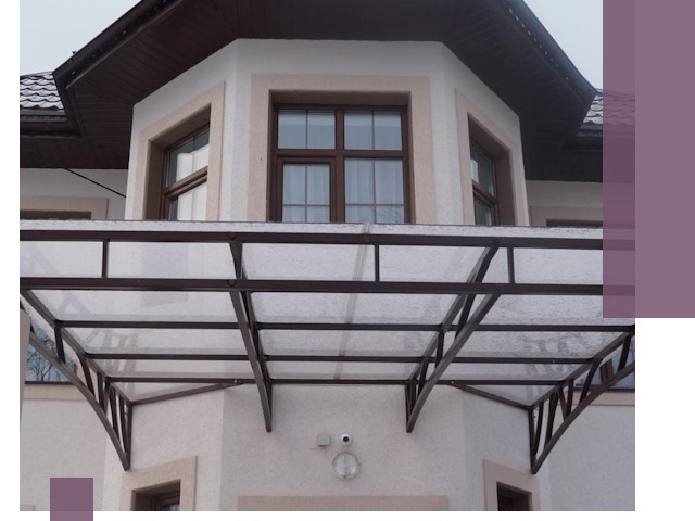 Козырьки из поликарбоната под ключ в Твери