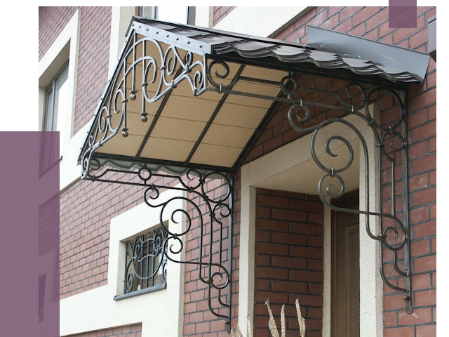 Двускатные козырьки в Твери под ключ от 13588 руб.