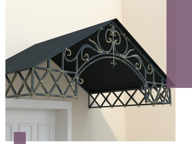 Двускатные металлические козырьки под ключ в Твери